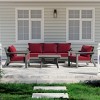 WestinTrends Avalon Outdoor 6-Piece Modular Sectional Patio Furniture Sofa Set, Gray/Red - 2 of 4