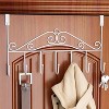 LunaLulinlk Over The Door Hooks,Over The Door Hanger Towel Rack Coat Rack with 7 Hooks, Decorative Hanging Storage Rack Organizers White - 3 of 4