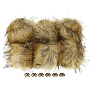 Unique Bargains Fluffy Soft Elastic Faux Fur Pom Poms for Hats DIY Scarves 6 Pcs - 1 of 4