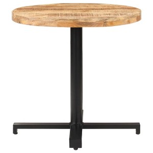 vidaXL Industrial Style Bistro/Bar Table with Round Design, Robust Mango Wood and Powder-Coated Iron Base, Handmade for Indoor/Garden Use – Brown - 1 of 4