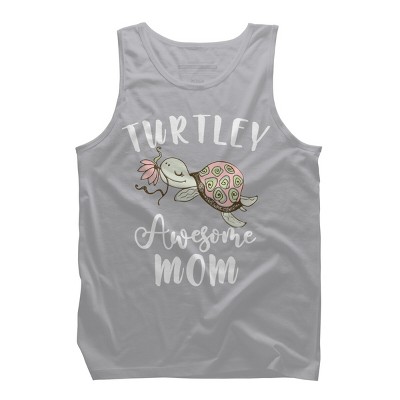 Men's Design By Humans Turtley Awesome Mom Turtle with Flower By animalshop Tank Top