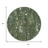 HomeRoots 8' Fern Green And Beige Round Abstract Washable Indoor Outdoor Area Rug - 3 of 3