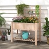 Tangkula Raised Garden Bed with Trellis 48x23x63 Inch Elevated Planter Box with Bed Liner Bottom Storage Shelf - 3 of 4