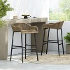 Christopher Knight Home 2pc Neri Outdoor Patio Rope Weave Iron Barstools - Black Brown - 2 of 4