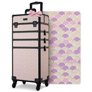 Byootique Cosmetology Case on Wheels 4in1 Professional Makeup Art Deco Tyrian AD Purple - 1 of 4