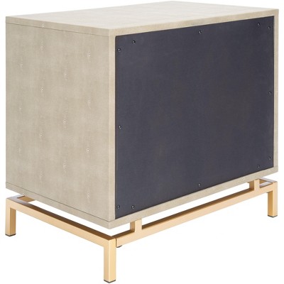 Meilana Light Taupe and Brass 1 Drawer Nightstand