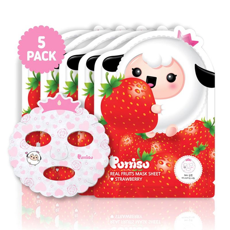 Puttisu Real Fruit Kids Facial Mask Sheets - Strawberry, 5 of 15