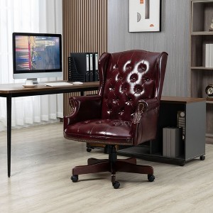 Grungis PU Leather Swivel Office Chair with Universal Wheels,Tufted Gaming Chair with Adjustable Height,Modern Computer Chair for Office - 1 of 4