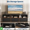 70 inch Mid Century Modern MDF TV Stand for 65 70 75 Inch TVs Industrial Entertainment Center w/ 3 Drawers & Open Shelves - 4 of 4