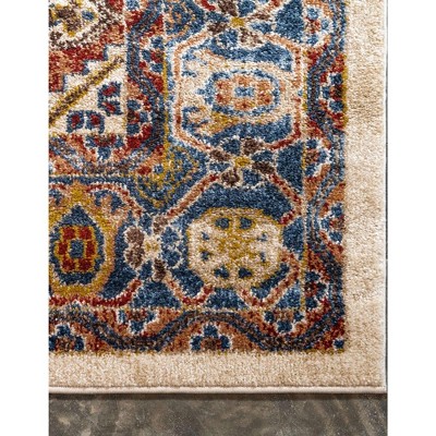 Handmade Ivory Abstract 8' x 10' Easy Care Synthetic Rug