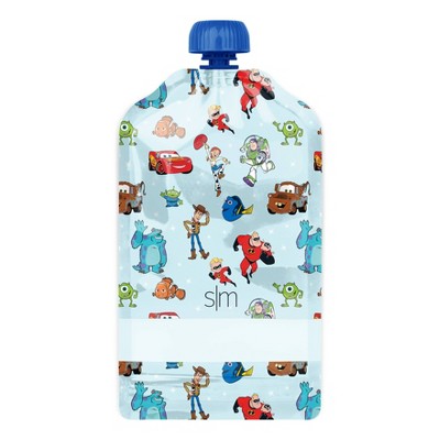 Pixar  Kids Food Pouches - Simple Modern: Reusable & Refillable Off-White Storage Bags, 5oz Capacity