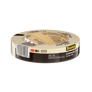 Scotch Contractor Grade Masking Tape, 0.94 in x 60.1 yd (24mm x 55m), 1 Roll - 1 of 1