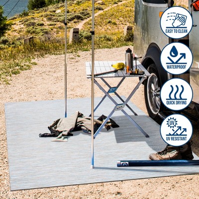 Ethan Gray Synthetic Flatweave Indoor Outdoor Area Rug