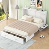 Queen Size Mobile Murphy Bed with Drawer and Little Shelves - 4 of 4