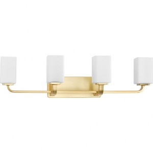 Progress Lighting Cowan 4-Light Wall Light, Satin Brass, Etched Opal Glass Shade - 1 of 1