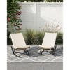 TROPOW Garden Rocking Chairs Set of 2, Outdoor Wicker Seaside Reclining Chair, Rattan Sun Lounger, Wicker Patio Poolside Lounger with Cushion - 2 of 4