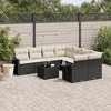 vidaXL 9 Piece Patio Sofa Set with Cushions Black and Cream Poly Rattan - 2 of 4