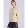 INSPIRE CHIC Women's Long Sleeve Pullover Tops Cable Knit Crew Neck Sweater - 3 of 4