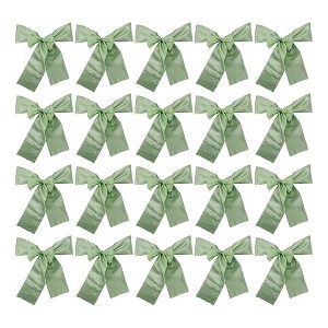 Unique Bargains Chair Sashes Self-Tie 108.27"x6.69" Green 20 Pcs - 1 of 4