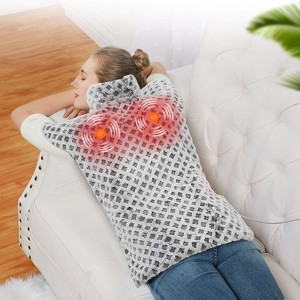 24" x 35" Large Heating Pad, Electric Heating Pad with Massager, 2 Heat Levels & 4 Massage Settings, for Neck, Back & Shoulders - 1 of 4