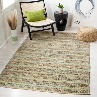 Cape Cod Green Handwoven Jute Area Rug, 3' x 5'