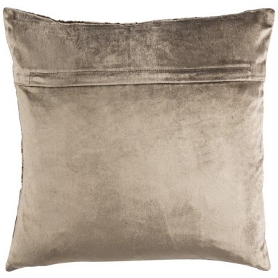 Edmee 20" Square Brown and Copper Metallic Pillow