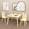 ORRD Kids Table and 2 Bunny Chairs Set, Cream Yellow Toddler Activity Table - Wooden Play Table for Playroom, Bedroom, or Classroom, Ages 2-8 - 3 of 4