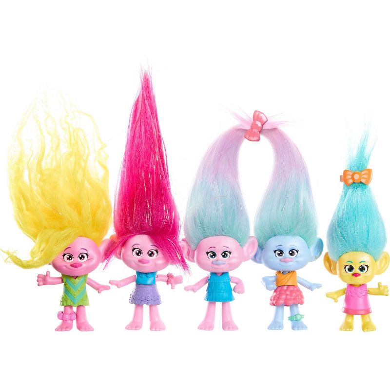 DreamWorks Trolls Band Together Shimmer Party Multipack with 5 Small Dolls &#38; 2 Hair Accessories, 3 of 7