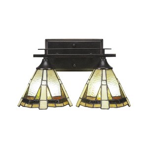 Toltec Lighting Uptowne 2 - Light Vanity in  Dark Granite with 7" Zion Art Glass Shade - 1 of 1