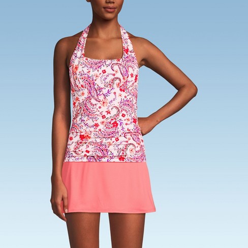 Lands' End Women's Chlorine Resistant Square Neck Halter Tankini ...