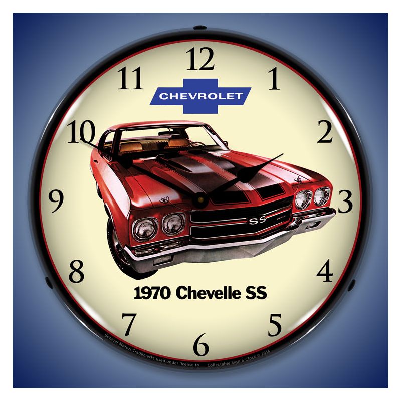 Collectable Sign & Clock | 1970 SS Chevelle LED Wall Clock Retro/Vintage, Lighted, 2 of 6