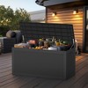 Infurnic Deck Boxes, Outdoor Patio Storage Box with Handle, Waterproof Box for Storage Patio Furniture Garden Tools, Black, 48"*21.5"*25.6" - 2 of 4