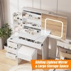 Vanity Desk with Mirror and LED Lights, Makeup Vanity Desk with Sliding Lighted Mirror, Dressing Table with 4 Drawer - 3 of 4