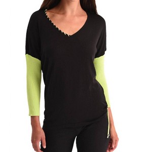 Women's Rib Sleeve V-Neck Top - ANGEL - 1 of 2