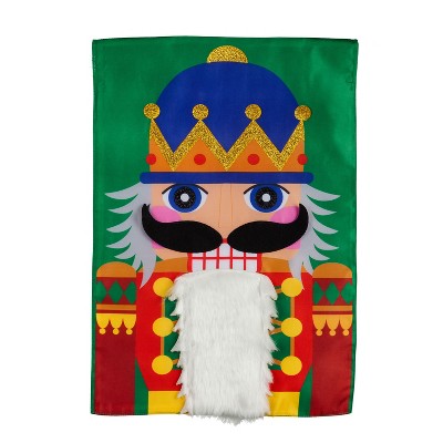 Evergreen Nutcracker Christmas Garden Applique Flag