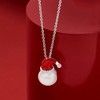 Ross-Simons 9-9.5mm Cultured Pearl and Multicolored Enamel Santa Hat Pendant Necklace With Diamond Accents in Sterling Silver Size 18 - 3 of 4