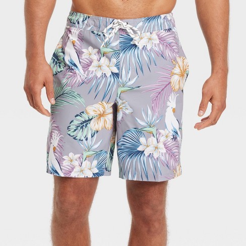 Men's Big & Tall 9 Floral Print Board Swim Shorts - Goodfellow