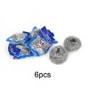 Unique Bargains Steel Wire Kitchen Cleaning Ball Scouring Pad Silver Gray 3" x 2" 6 Pcs - 2 of 3