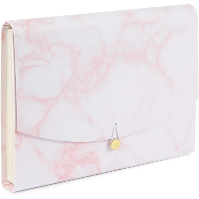 Paper Junkie Pink Marble Expanding File Folder Organizer with 10 Pockets (Letter Size)