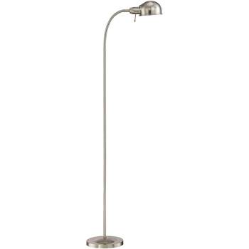 360 Lighting Ridley Modern Floor Lamp Standing 61" Tall Satin Nickel Metal Adjustable Gooseneck Arm for Living Room Reading Bedroom Office House Home