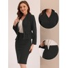 INSPIRE CHIC Women's Long Sleeve Collarless Peplum Blazer and Pencil Skirts Suit Set 2 Pcs - 2 of 4