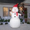 Gemmy Christmas Inflatable Snowman with Santa Hat, 8 ft Tall, Multi - 2 of 4