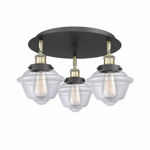 Oxford - 3 Light Flush Mount In Art Deco Style-8 Inches Tall and 18.25 Inches Wide - 1 of 1