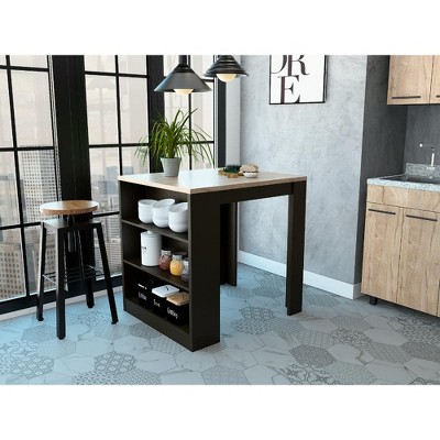 NicBex Kitchen Island Cart Morden 31" Kitchen Carts with Storage with 3 Tier Storage Shelves for Kitchen