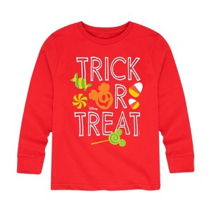 Boys' - Disney - Trick Or Treat Candy Art Long Sleeve Graphic T-Shirt - 1 of 4