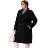Agnes Orinda Women's Plus Size Fashion Notched Lapel Double Breasted Pea Coats - 3 of 4