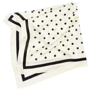 Anna-Kaci Fashion Satin Silk Scarf with Polka Dot and Floral Patterns Versatile Accessory - 27.5IN×27.5IN - 1 of 4