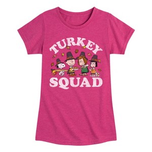 Girls' - Peanuts - Turkey Squad Fitted Short Sleeve Graphic T-Shirt - 1 of 4