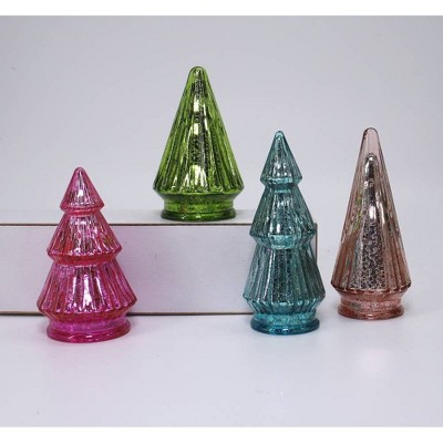 4ct Glass Trees Pink/Green/Blue - Bullseye's Playground™