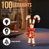Syemin Decorative Holiday Scene Props Candy Cane and Red Bowknot Christmas Decorations 2D Holiday Decor Xmas Holiday Displays, Red, 20.5"*8"*32.7" - 2 of 4